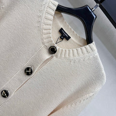 Letter-Button Knit Cardigan