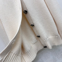 Letter-Button Knit Cardigan