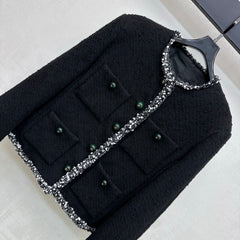 Webbing-Trimmed Tweed Jacket