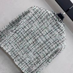 Check-Patterned Trimmed Jacket