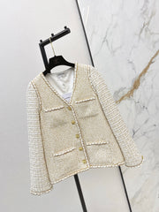 Gilded Tweed Panel Jacket