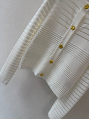 Crew-neck long-sleeve cardigan