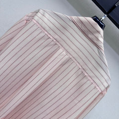 Striped Shirt with Self-Tie Waist