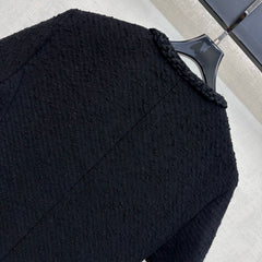 Chartreuse Tweed Jacket with Button Detail