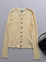 Vertical-Ribbed Knit Cardigan