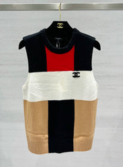 Color-block knit vest