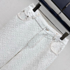 Jacquard Denim Trousers