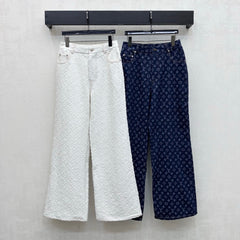 Jacquard Denim Trousers