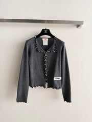 Dark grey knit cardigan