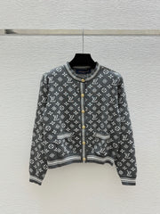 Classic Monogram Color-Block Knit Cardigan
