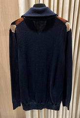 Argyle Wool Zip Cardigan