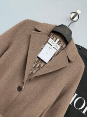 Reversible Wool-Blend Coat with Tie-Waist