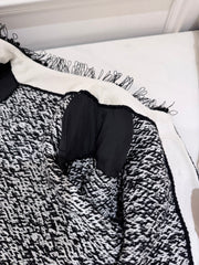 Off-White Mixed-Tone Tweed Cropped Jacket