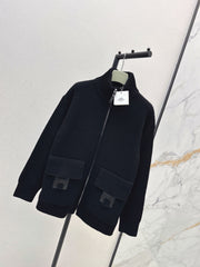 Wool-Blend Knit Cardigan with Pockets