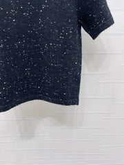 Shoulder-Button Knit Short-Sleeve Top