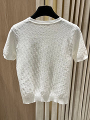 Short-Sleeve Knit Top with Tie Detail