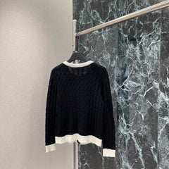 Color-block knit cardigan