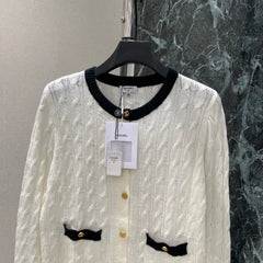 Color-block knit cardigan
