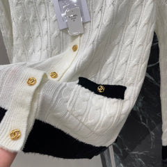 Color-block knit cardigan