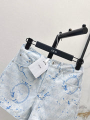 Floral Print Denim Shorts