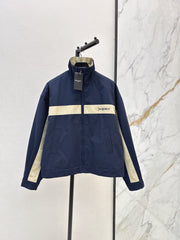 Color-Block Stand-Collar Jacket