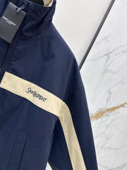 Color-Block Stand-Collar Jacket