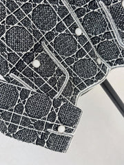 Cannage-pattern knit cardigan