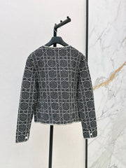 Cannage-pattern knit cardigan