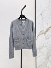 V-Neck Long-Sleeve Knit Cardigan