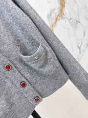 V-Neck Long-Sleeve Knit Cardigan