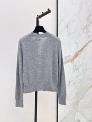 V-Neck Long-Sleeve Knit Cardigan