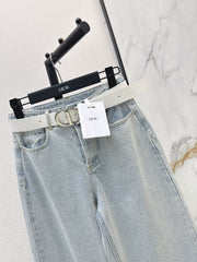 Vintage-Washed Denim Trousers