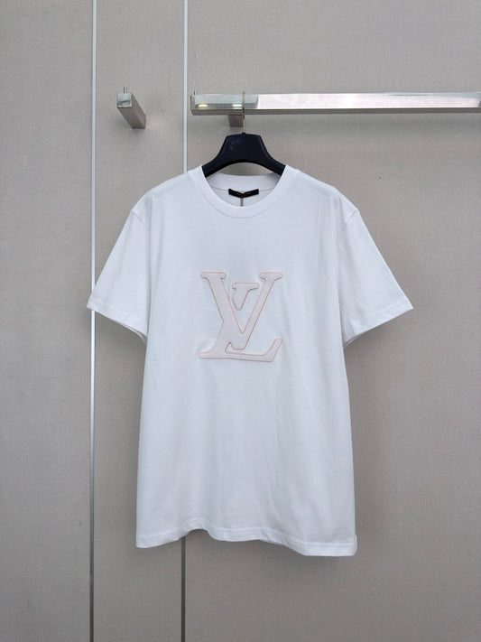 Letter-print crew-neck short-sleeve T-shirt