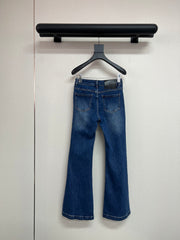 Rhinestone-Embellished Pocket Flare Jeans