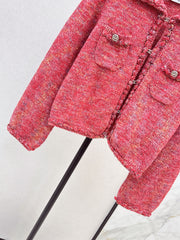 Sakura-pink knit cardigan