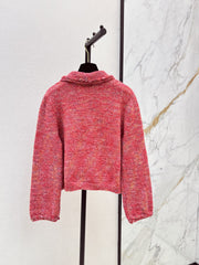 Sakura-pink knit cardigan