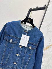 Vintage-style blue denim jacket