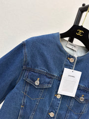 Vintage-style blue denim jacket