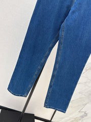 Embroidered-Pocket Jeans