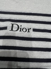 Striped Linen-Blend Knit Top