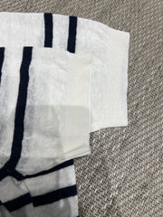 Striped Linen-Blend Knit Top