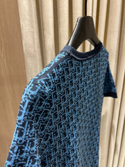 Jacquard Short-Sleeve Knit Top