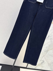 Vintage-wash straight-leg jeans