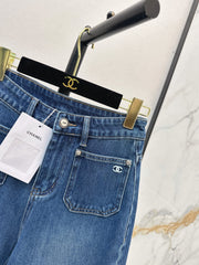 Vintage-wash straight-leg jeans