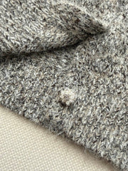 Mixed-Color Collared Knit Cardigan