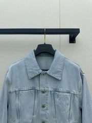 Embroidered Collar Denim Jacket