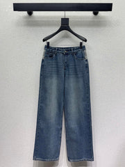 Jeans with Appliqué Embroidery at the Waist