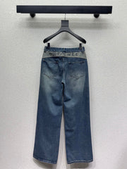 Jeans with Appliqué Embroidery at the Waist