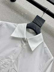 White Cropped Shirt
