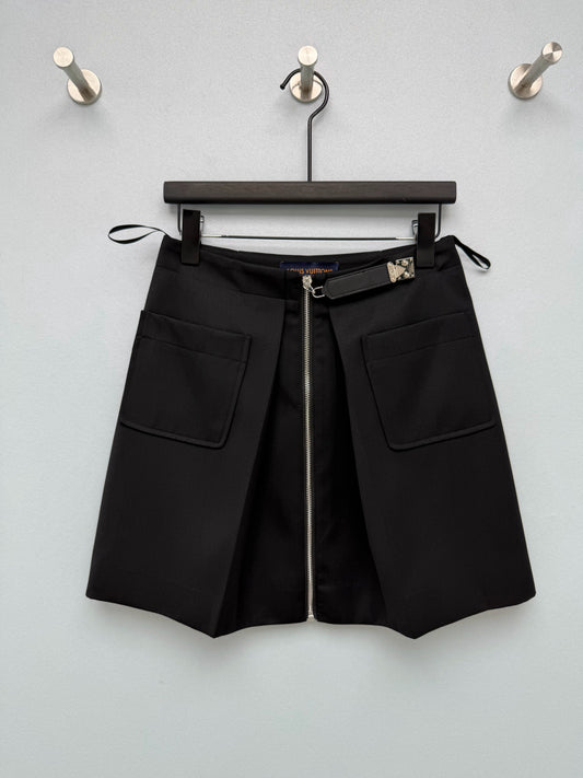 Buckle-Detail A-Line Mini Skirt